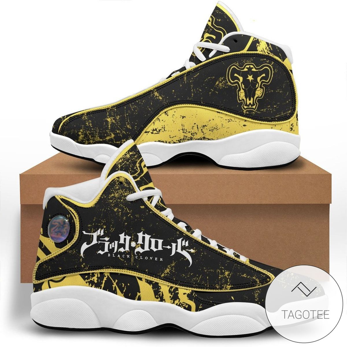 Black Clover Bulls High Cut Air Jordan 13 Shoes Sneakers Black Clover Bulls High Cut Air Jordan 13 Shoes Sneakers