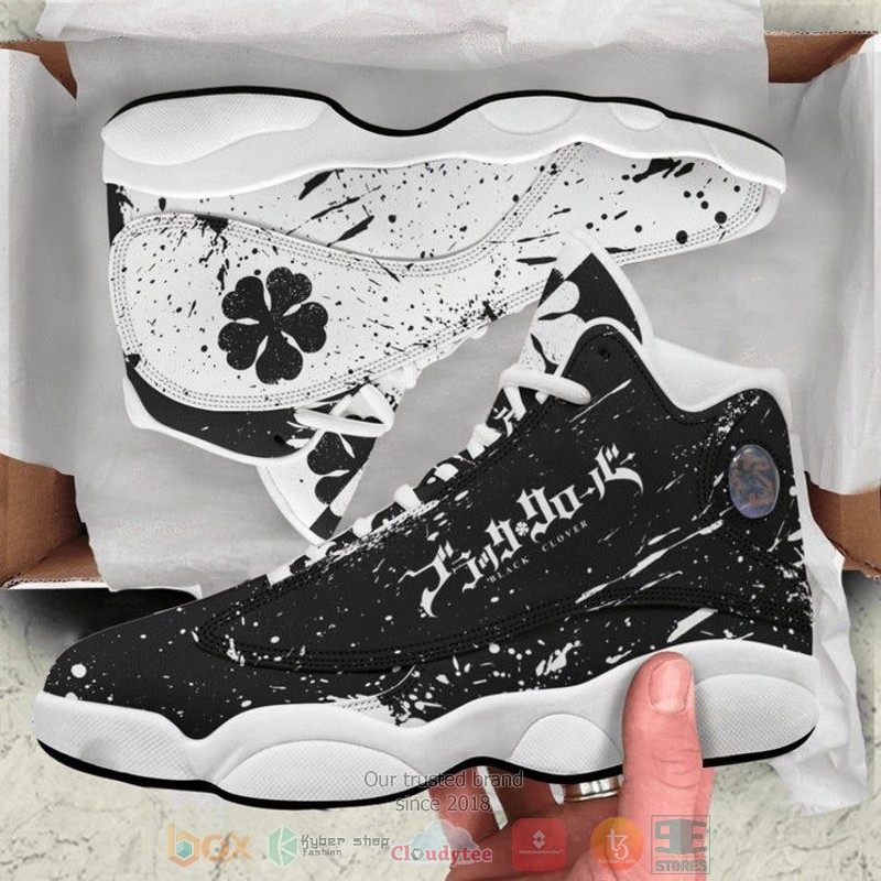 Black Cover Manga Anime Five Leaf Clover Air Jordan 13 Shoes Black Cover Manga Anime Five Leaf Clover Air Jordan 13 Shoes