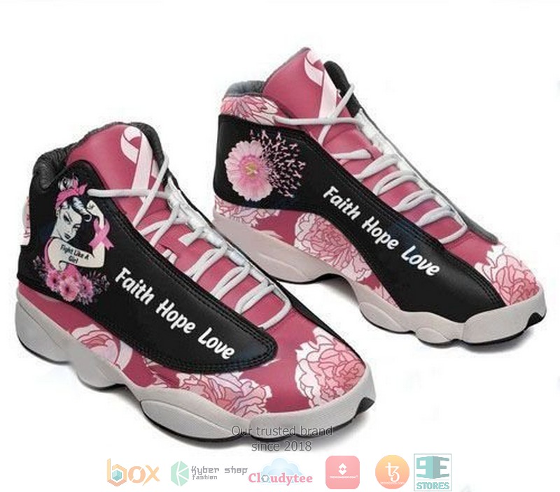 Breast Cancer Fight Like A Girl Xiii Air Jordan 13 Sneaker Shoes Breast Cancer Fight Like A Girl Xiii Air Jordan 13 Sneaker Shoes