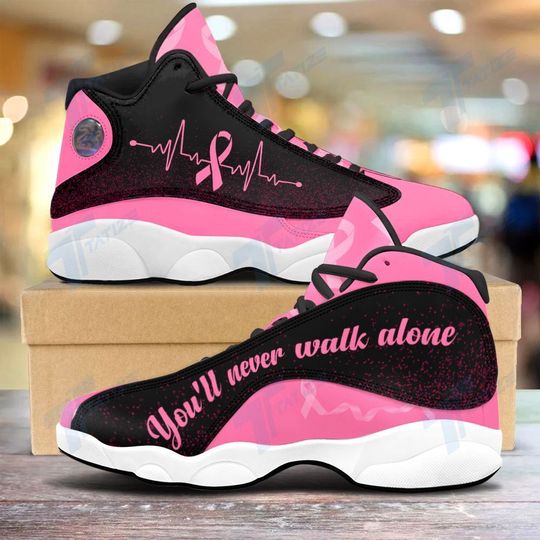 Breast-Cancer-YouLl-Never-Walk-Alone-Air-Jordan-13-Sneaker-1