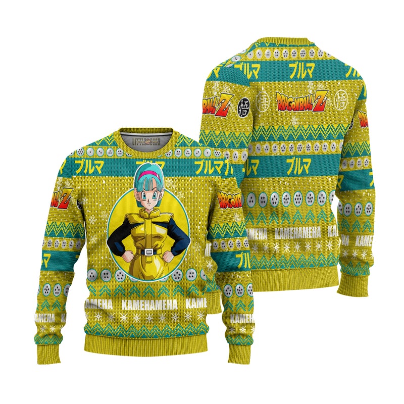 Bulma Anime Ugly Christmas Sweater Dragon Ball Z Xmas Gift Bulma Anime Ugly Christmas Sweater Dragon Ball Z Xmas Gift