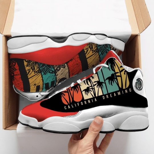 California Dreaming Vintage All Over Printed Air Jordan 13 Sneakers California Dreaming Vintage All Over Printed Air Jordan 13 Sneakers