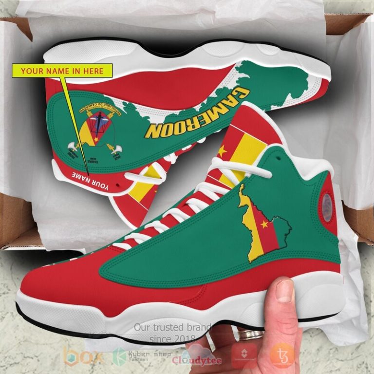 Cameroon-Personalized-Red-Green-Air-Jordan-13-Shoes-1