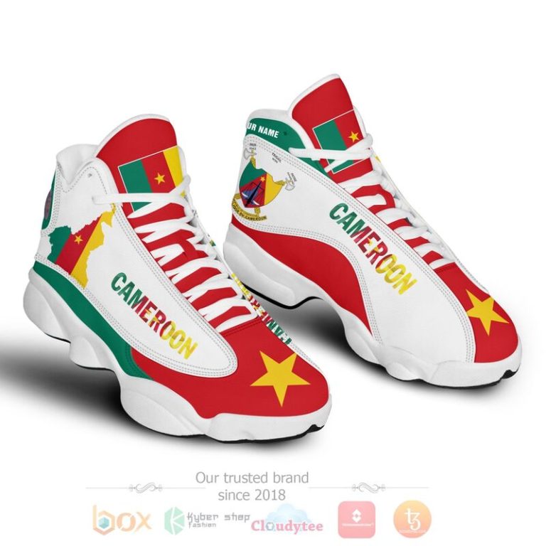 Cameroon-Personalized-White-Air-Jordan-13-Shoes-4