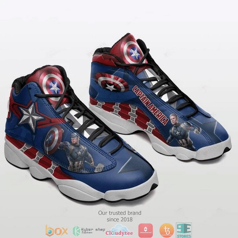 Captain America Marvel Air Jordan 13 Sneaker Shoes Captain America Marvel Air Jordan 13 Sneaker Shoes