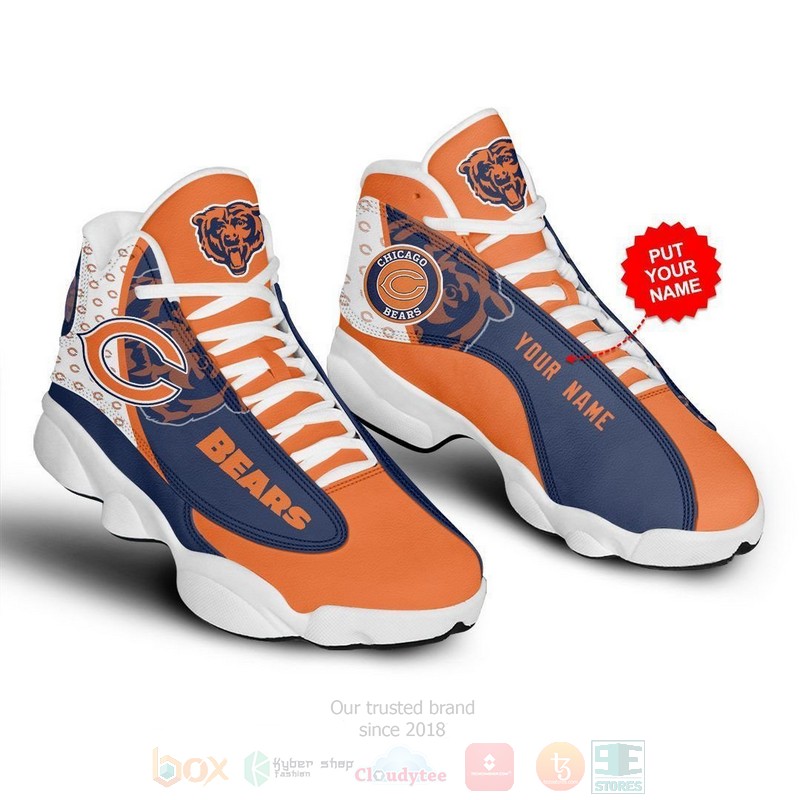 Chicago Bears Nfl Custom Name Air Jordan 13 Shoes 2 Chicago Bears Nfl Custom Name Air Jordan 13 Shoes 2