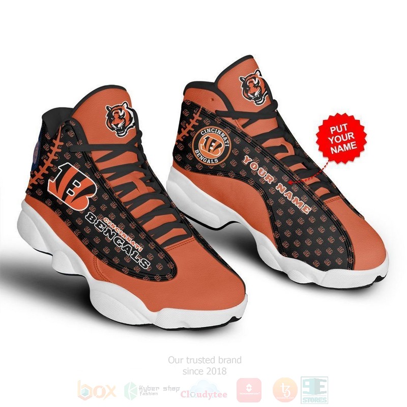 Cincinnati Bengals Nfl Custom Name Air Jordan 13 Shoes 2 Cincinnati Bengals Nfl Custom Name Air Jordan 13 Shoes 2