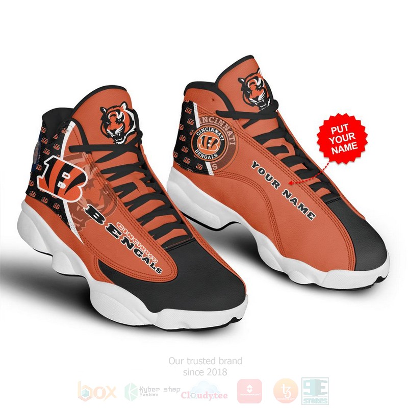 Cincinnati Bengals Nfl Custom Name Air Jordan 13 Shoes Cincinnati Bengals Nfl Custom Name Air Jordan 13 Shoes