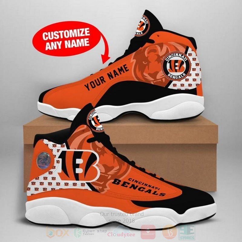 Cincinnati Bengals Nfl Football Team Custom Name Air Jordan 13 Shoes Cincinnati Bengals Nfl Football Team Custom Name Air Jordan 13 Shoes