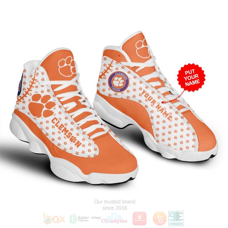 Clemson Tigers Nfl Custom Name Air Jordan 13 Shoes 2 Clemson Tigers Nfl Custom Name Air Jordan 13 Shoes 2