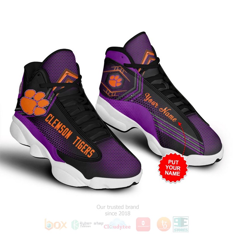 Clemson Tigers Nfl Football Custom Name Air Jordan 13 Shoes Clemson Tigers Nfl Football Custom Name Air Jordan 13 Shoes