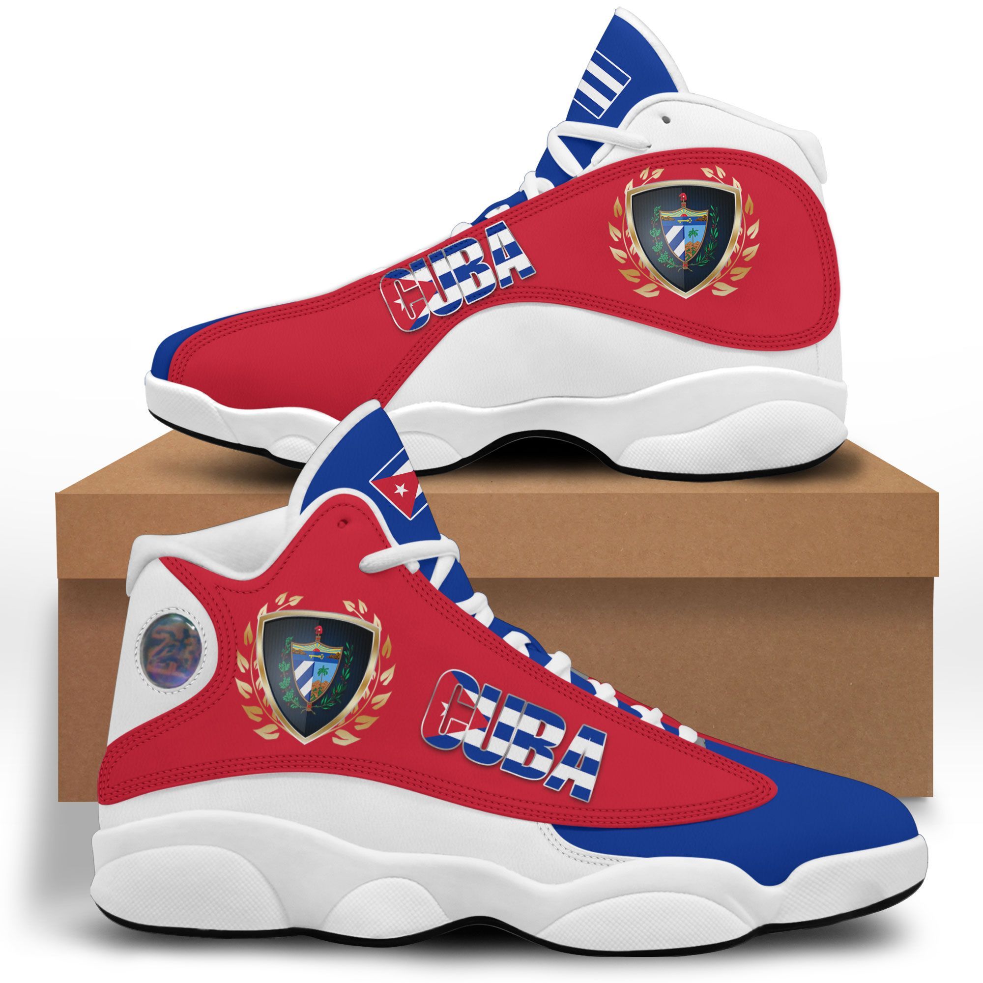Coat Of Arms Of Cuba Blue Red Air Jordan 13 Shoes Coat Of Arms Of Cuba Blue Red Air Jordan 13 Shoes