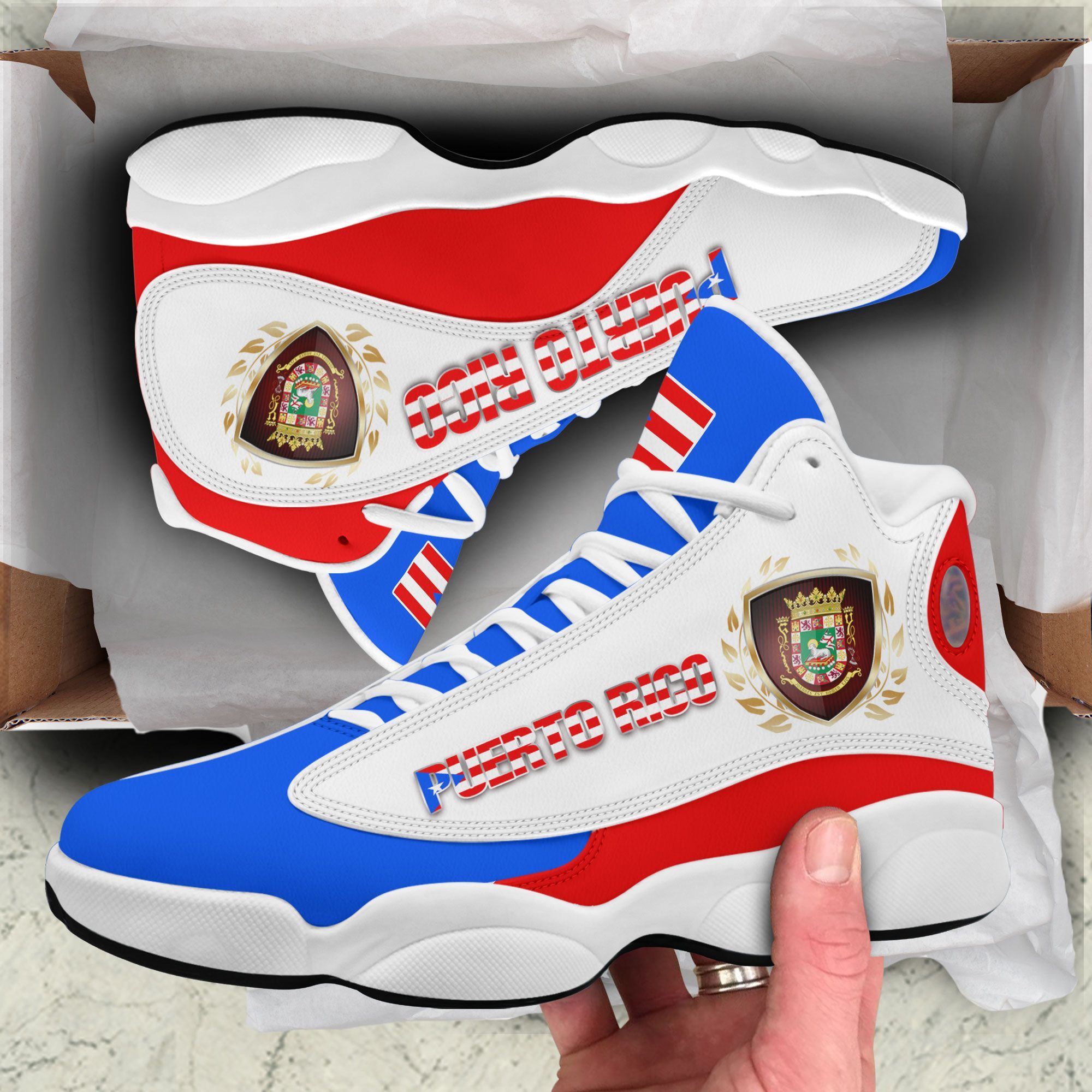 Coat Of Arms Of Puerto Rico Flag Air Jordan 13 Shoes Coat Of Arms Of Puerto Rico Flag Air Jordan 13 Shoes