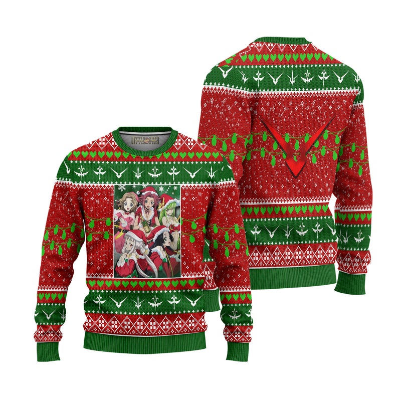 Code Geass Anime Ugly Christmas Sweater Custom Characters Xmas Gift Code Geass Anime Ugly Christmas Sweater Custom Characters Xmas Gift