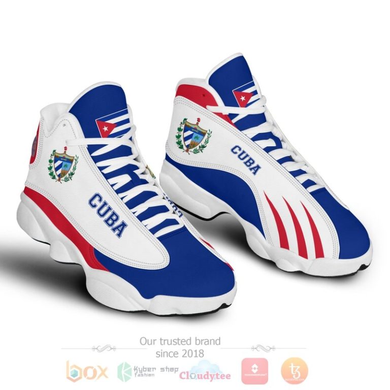 Cuba-Personalized-Blue-White-Air-Jordan-13-Shoes-1