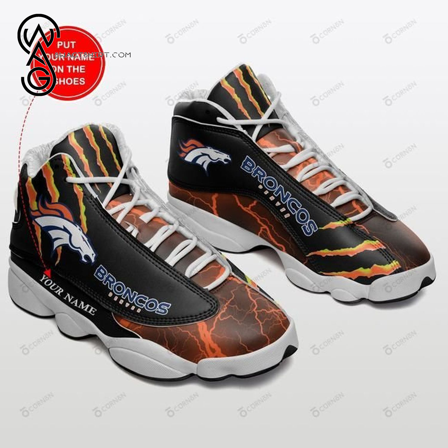 Custom Nfl Denver Broncos Air Jordan 13 Shoes Custom Nfl Denver Broncos Air Jordan 13 Shoes