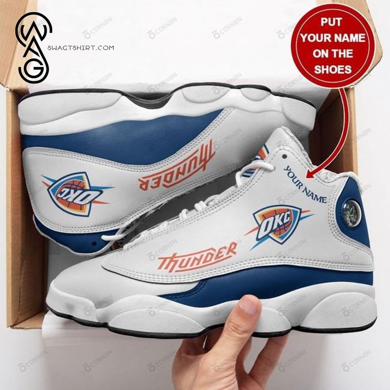 Custom-Oklahoma-City-Thunder-Basketball-Team-Air-Jordan-13-Shoes-1