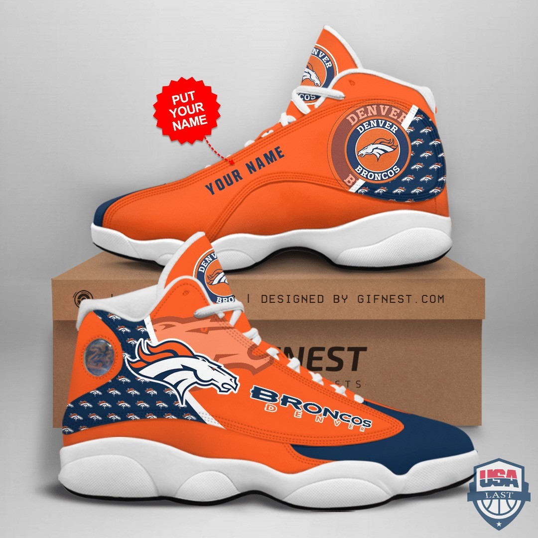 Denver Broncos Air Jordan 13 Custom Name Personalized Shoes Denver Broncos Air Jordan 13 Custom Name Personalized Shoes