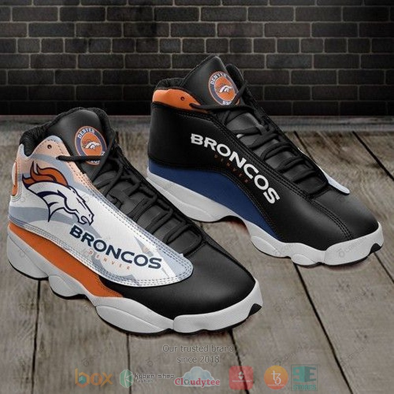 Denver Broncos Nfl Football Team Black Air Jordan 13 Shoes Denver Broncos Nfl Football Team Black Air Jordan 13 Shoes