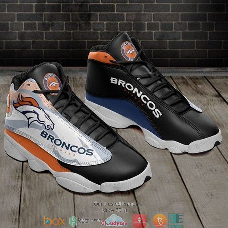 Denver Broncos Nfl Football Teams Big Logo Air Jordan 13 Sneaker Shoes Denver Broncos Nfl Football Teams Big Logo Air Jordan 13 Sneaker Shoes
