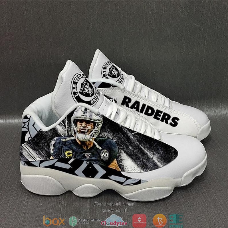 Derek Carr Las Vegas Raiders Nfl Football Team Air Jordan 13 Sneaker Shoes Derek Carr Las Vegas Raiders Nfl Football Team Air Jordan 13 Sneaker Shoes