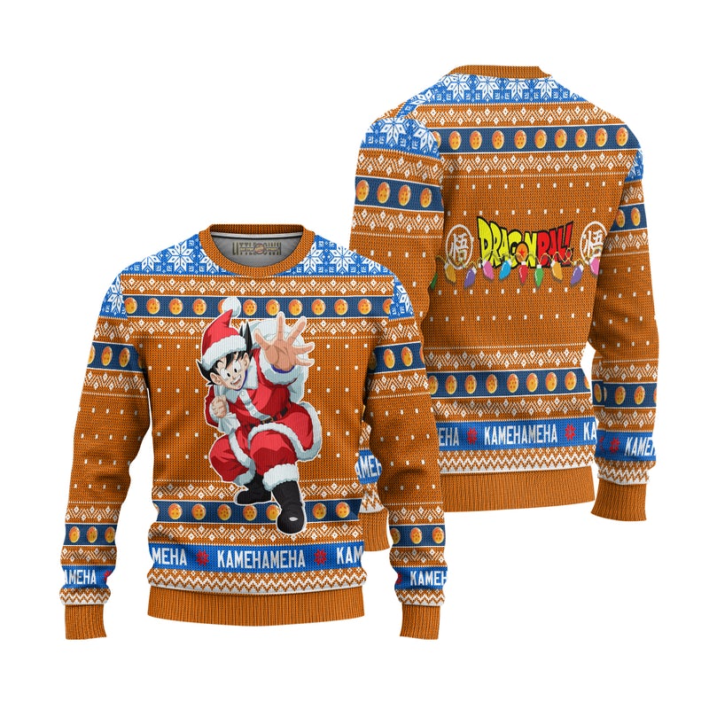 Dragon Ball Son Goku Anime Ugly Christmas Sweater Xmas Gift Dragon Ball Son Goku Anime Ugly Christmas Sweater Xmas Gift
