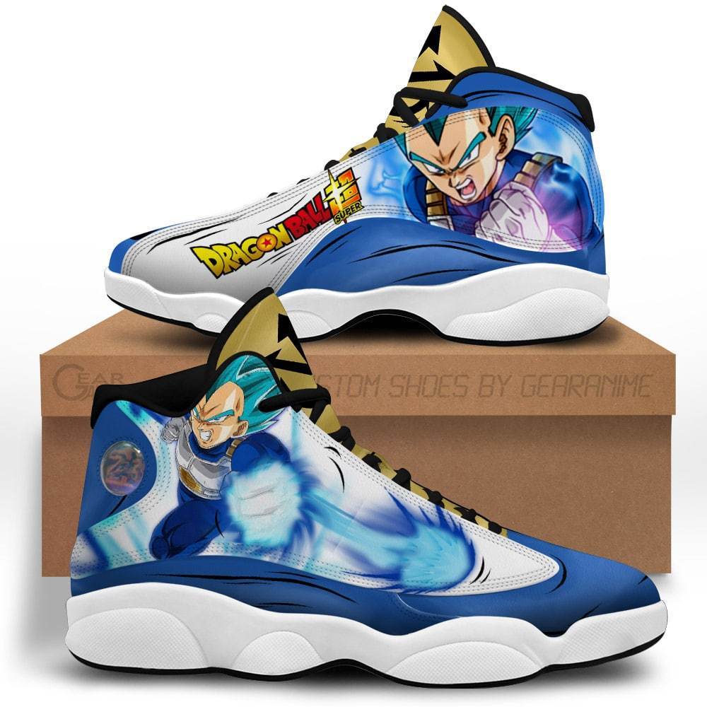 Dragon Ball Vegeta Super Saiyan Blue Air Jordan 13 Sneaker Shoes Dragon Ball Vegeta Super Saiyan Blue Air Jordan 13 Sneaker Shoes