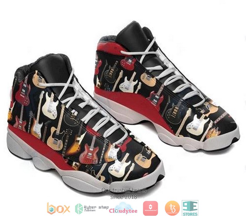 Electric Guitar Pattern Air Jordan 13 Sneaker Shoes Electric Guitar Pattern Air Jordan 13 Sneaker Shoes