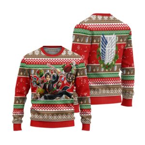 Eren Yeager Attack on Titan Anime Ugly Christmas Sweater Xmas Gift