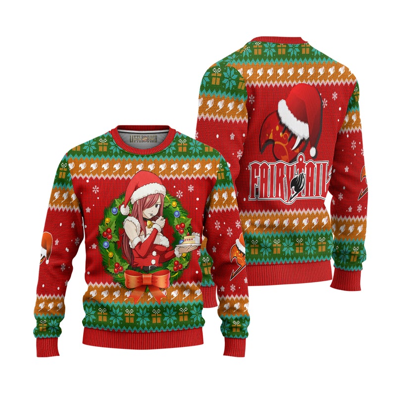 Erza Scarlet Anime Ugly Christmas Sweater Custom Fairy Tail Xmas Gift Erza Scarlet Anime Ugly Christmas Sweater Custom Fairy Tail Xmas Gift