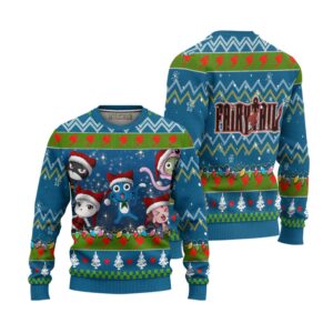 Fairy Tail Anime Ugly Christmas Sweater Custom Happy and Friend Xmas Gift