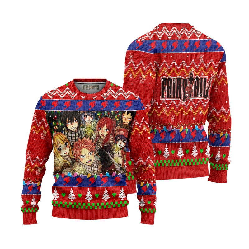 Fairy Tail Anime Ugly Christmas Sweater Custom Xmas Gift Fairy Tail Anime Ugly Christmas Sweater Custom Xmas Gift