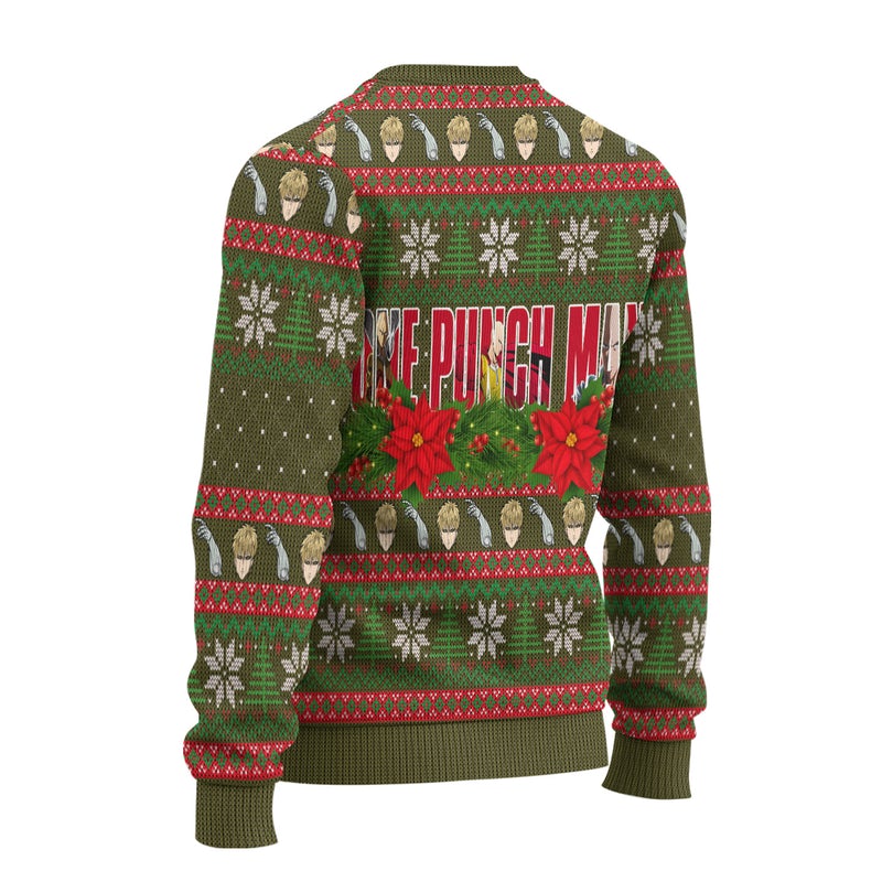 Genos-Anime-Ugly-Christmas-Sweater-Custom-One-Punch-Man-Xmas-Gift-1
