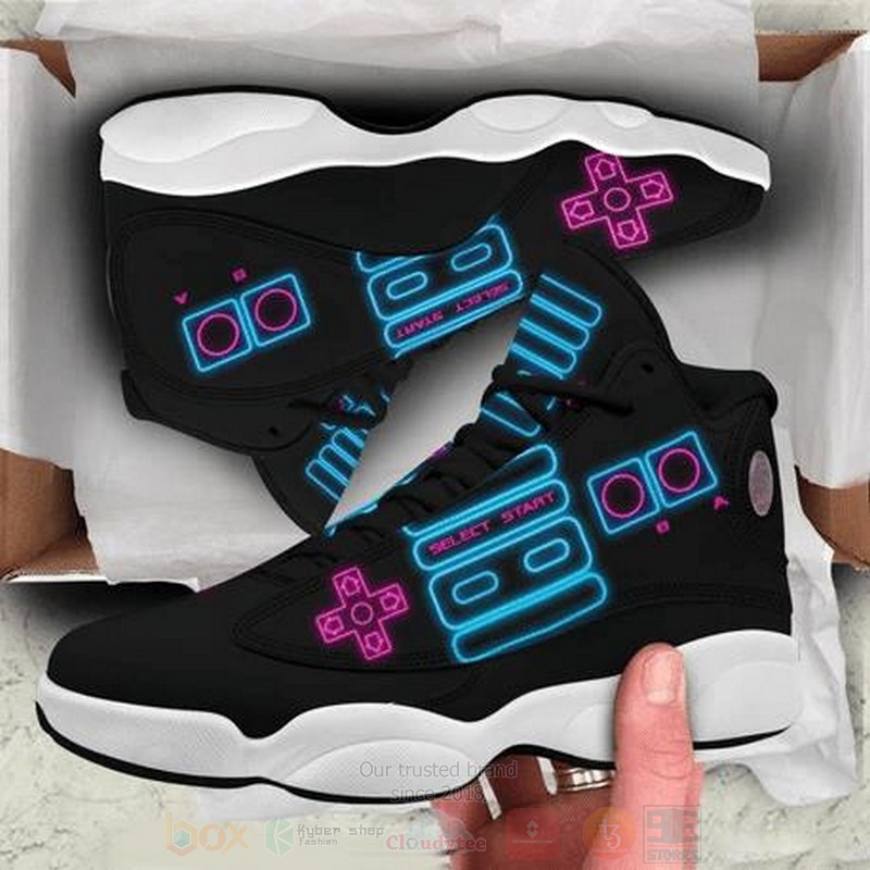Gift For Gamer Neon Game Controller Select Start Air Jordan 13 Shoes Gift For Gamer Neon Game Controller Select Start Air Jordan 13 Shoes
