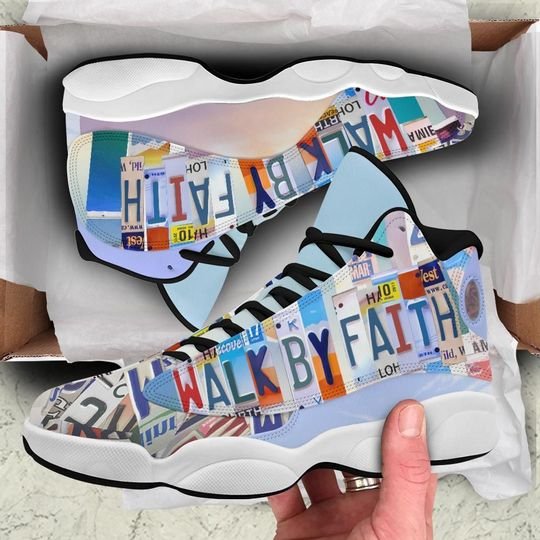 God Walk By Faith All Over Print Air Jordan 13 Sneakers God Walk By Faith All Over Print Air Jordan 13 Sneakers