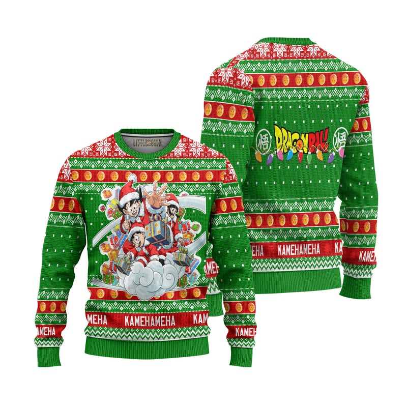 Goku x Gohan x Chi Chi Dragon Ball Anime Ugly Christmas Sweater Xmas Gift Goku x Gohan x Chi Chi Dragon Ball Anime Ugly Christmas Sweater Xmas Gift