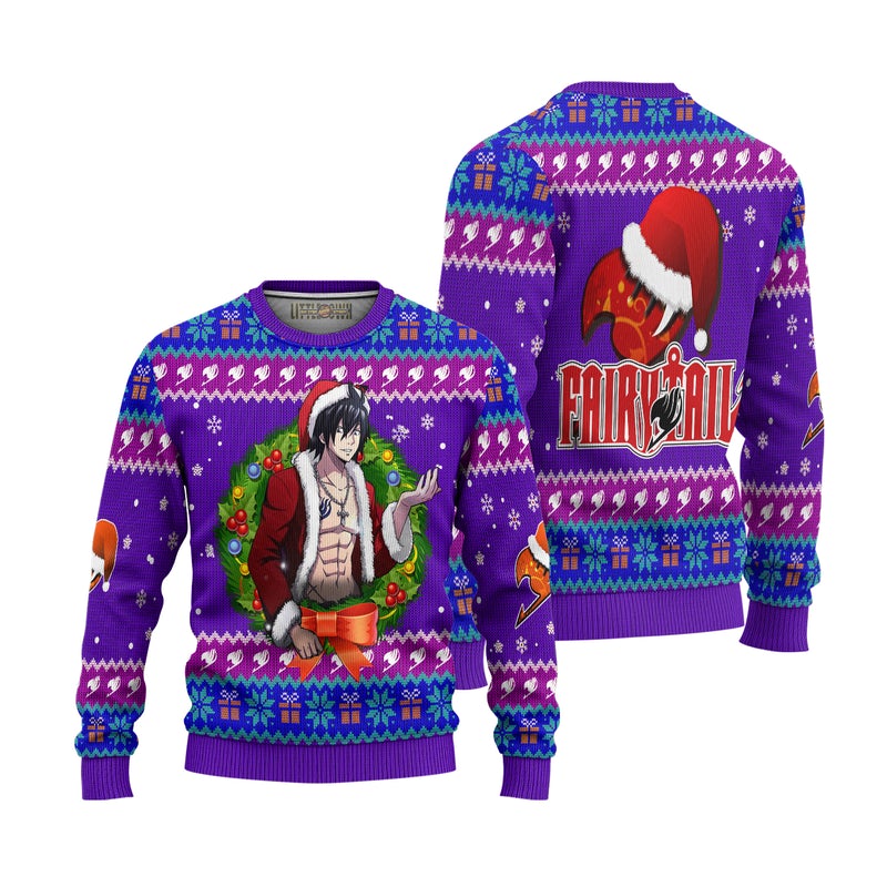 Gray Fullbuster Anime Ugly Christmas Sweater Custom Fairy Tail Xmas Gift Gray Fullbuster Anime Ugly Christmas Sweater Custom Fairy Tail Xmas Gift
