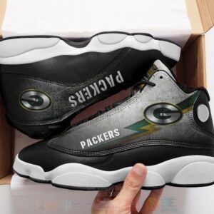 Green Bay Packer Nfl Big Logo Football Team Air Jordan 13 Shoes
