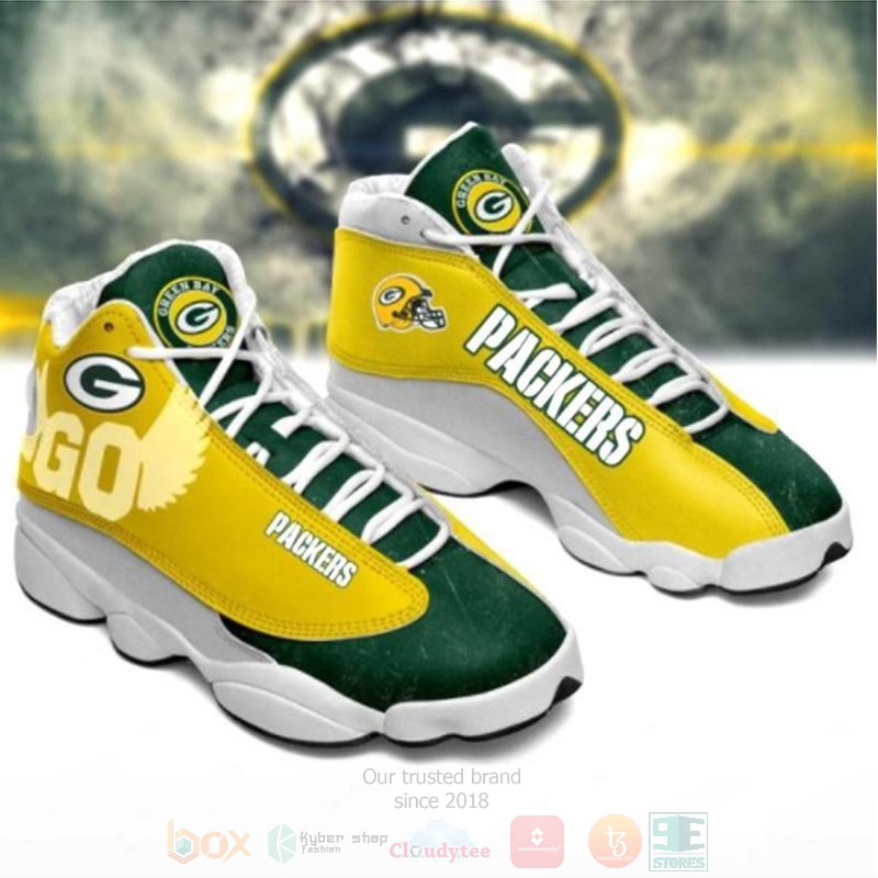 Green Bay Packers Football Nfl Yellow Air Jordan 13 Shoes Green Bay Packers Football Nfl Yellow Air Jordan 13 Shoes