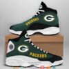 Green Bay Packers Nfl Big Logo Football Team Air Jordan 13 Sneaker Shoes