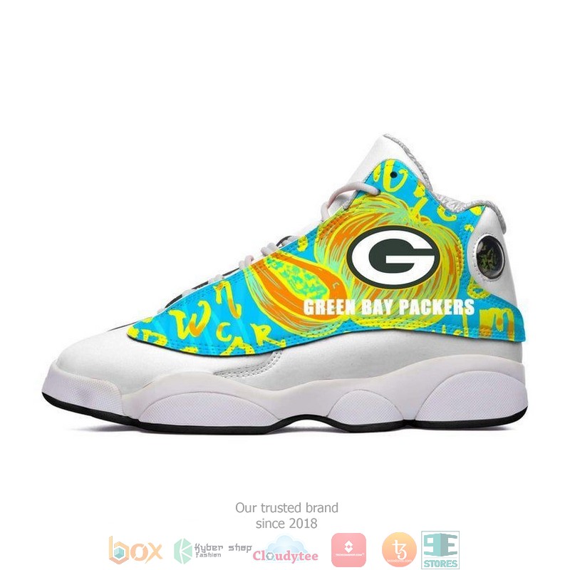 Green Bay Packers Nfl Colorful Big Logo Gift Air Jordan 13 Sneaker Shoes Green Bay Packers Nfl Colorful Big Logo Gift Air Jordan 13 Sneaker Shoes