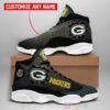 Green Bay Packers Nfl Football Team Custom Name Air Jordan 13 Shoes