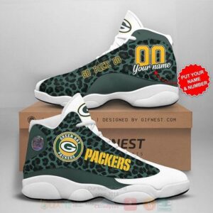 Green Bay Packers Nfl Personalized Air Jordan 13 Shoes 2
