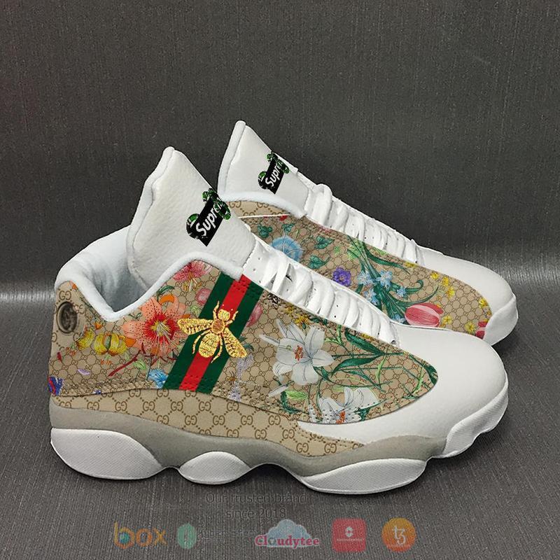 Gucci Superme Bee And Flower Air Jordan 13 Shoes Gucci Superme Bee And Flower Air Jordan 13 Shoes