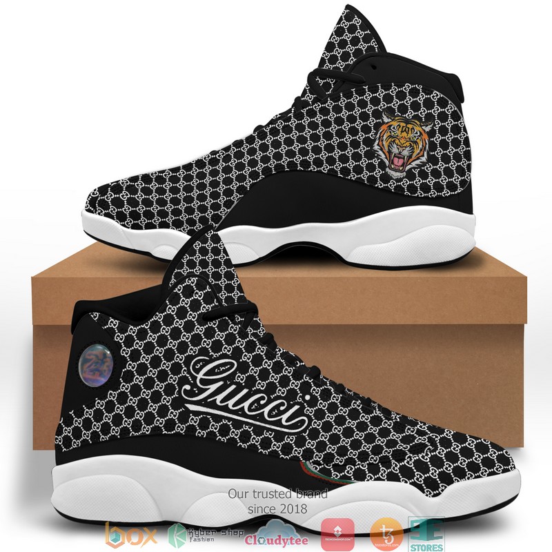 Gucci Tiger 3D Polka Dots Black Air Jordan 13 Sneaker Shoes Gucci Tiger 3D Polka Dots Black Air Jordan 13 Sneaker Shoes