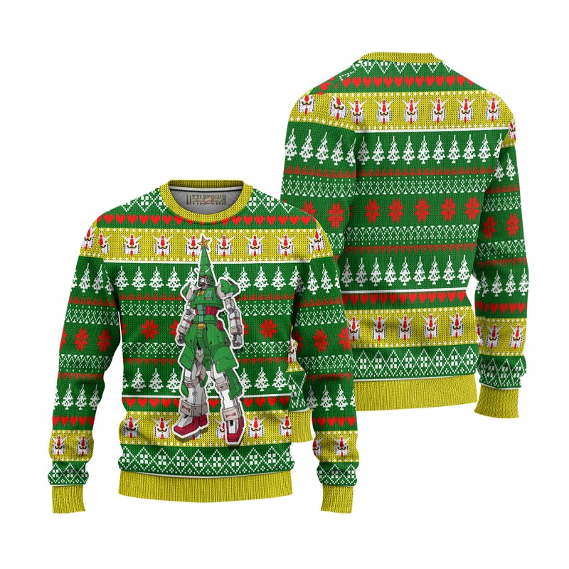Gundam Anime Ugly Christmas Sweater Custom Pine Tree Xmas Gift Gundam Anime Ugly Christmas Sweater Custom Pine Tree Xmas Gift