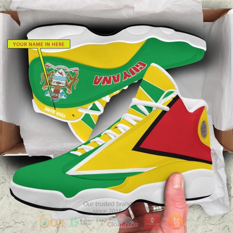 Guyana-Personalized-Yellow-Air-Jordan-13-Shoes-1
