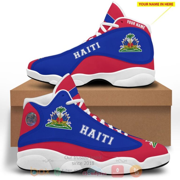 Haiti-Personalized-Red-Blue-Air-Jordan-13-Shoes-1