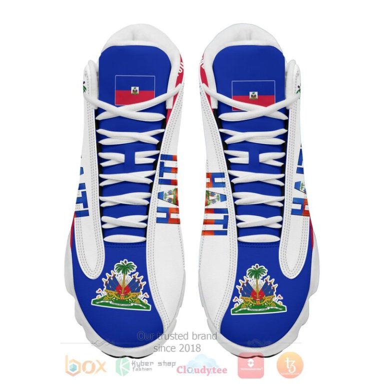 Haiti-Personalized-White-Blue-Air-Jordan-13-Shoes-2