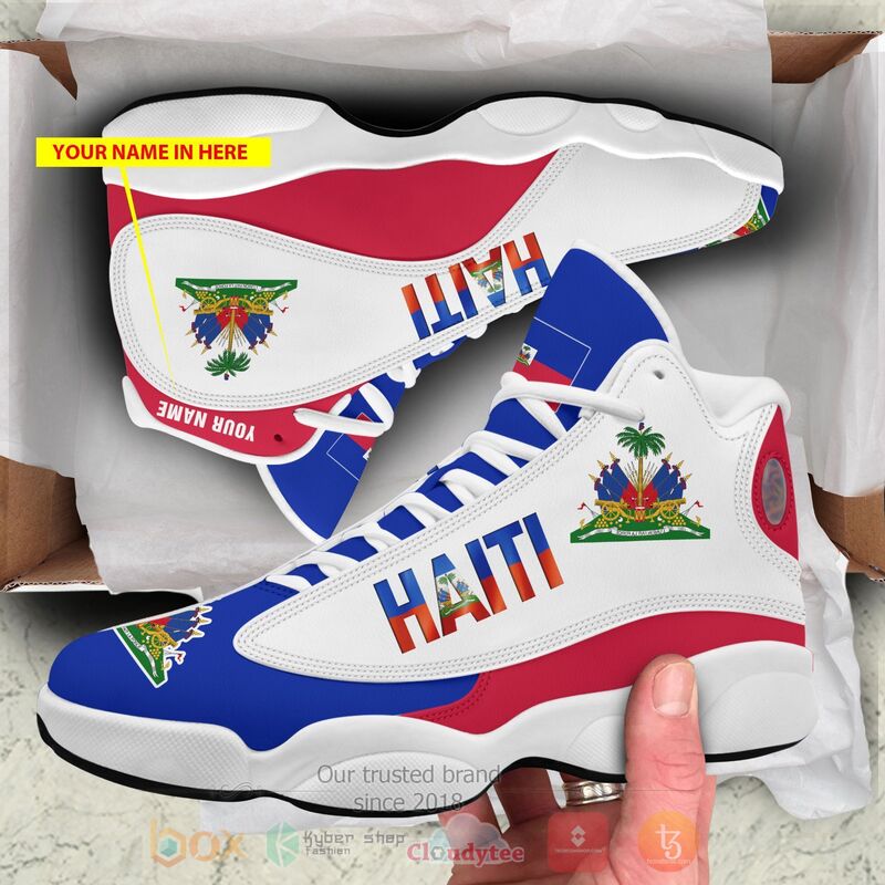 Haiti Personalized White Blue Air Jordan 13 Shoes Haiti Personalized White Blue Air Jordan 13 Shoes